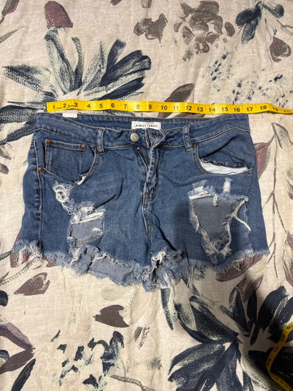 Almost Famous Distressed Blue Denim Cutoff Shorts